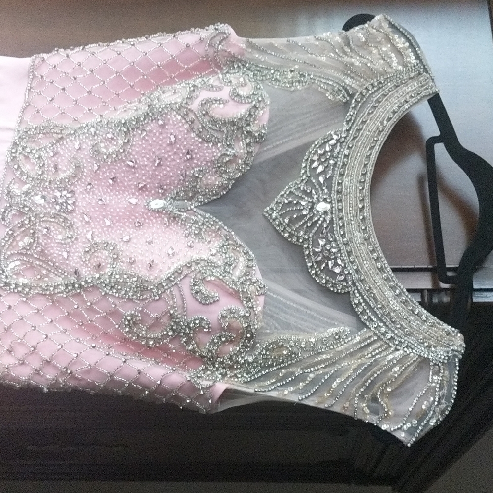 NWOT Jovani Pink Embellished Gown (10) - Picture 8 of 9